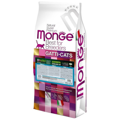 Monge Cat Breeder BWild Grain Free Sterilised Tuna with Peas 10 kg