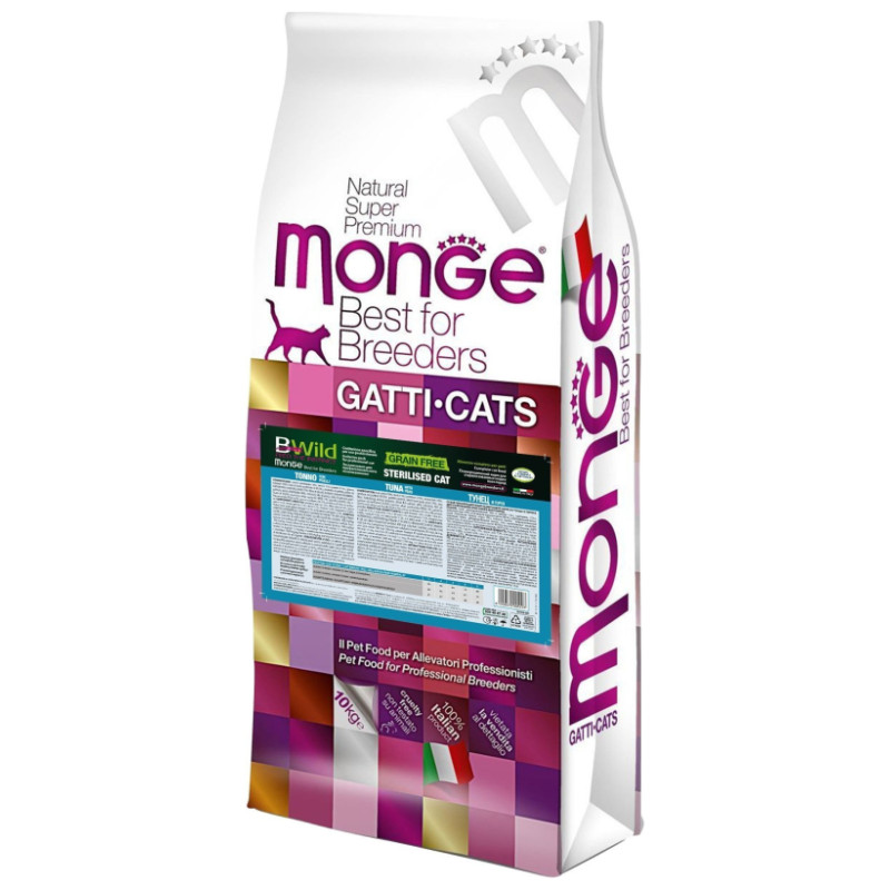 Monge Cat Breeder BWild Grain Free Sterilised Tuna with Peas 10 kg