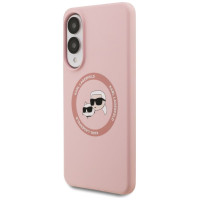 Karl Lagerfeld Silicone Nauble Heads And Circle MagSafe Case for Samsung Galaxy S25 Edge - Pink
