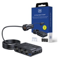 3Mk Protection 3mk Car Power Splitter PD 120W™ QC PPS UCB-C USB-A Car Charger for 7 Devices - Black