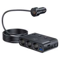 3Mk Protection 3mk Car Power Splitter PD 120W™ QC PPS UCB-C USB-A Car Charger for 7 Devices - Black