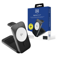 3Mk Protection 3mk MagRocket 3-in-1 15W Qi2 MPP MagSafe Wireless Charger - Black