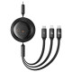 Baseus Free2Draw CB000084 retractable USB-C - Lightning / USB-C / micro USB cable 100W 1.1m - black
